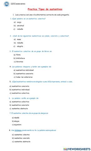 Tipos de sustantivos