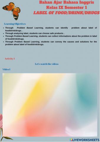 Label of food-drink-drugs