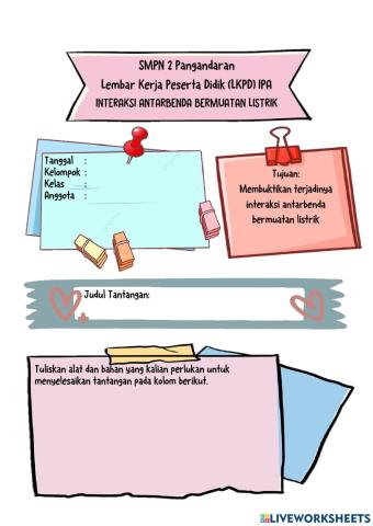 LKPD percobaan interaksi dua buah muatan listrik