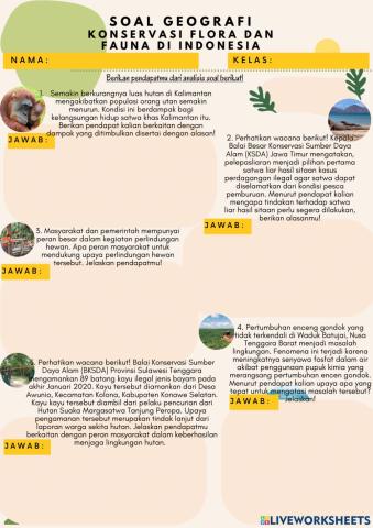 Soal Konservasi Flora dan Fauna di Indonesia