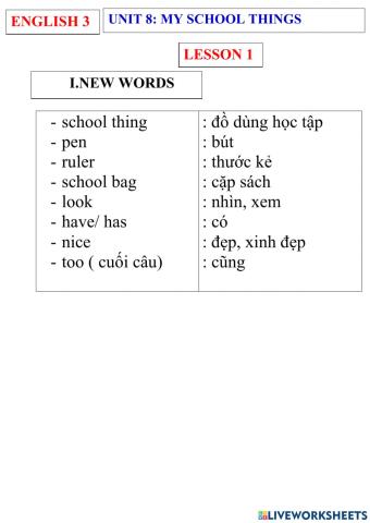 English 3- unit 8- lesson 1