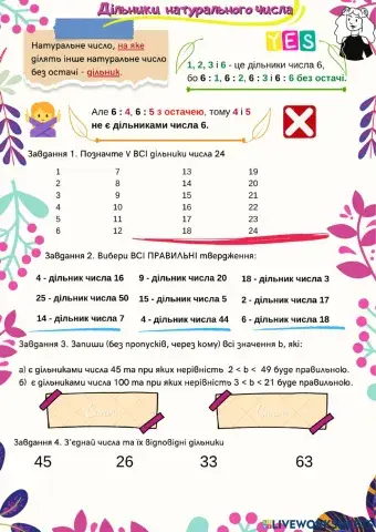 Дільники натурального числа