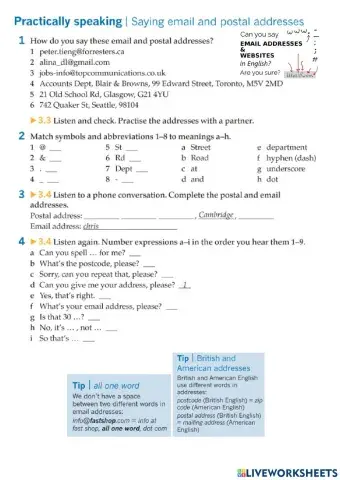 Saying email-web-mailing addresses