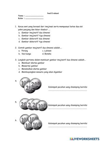 Evaluasi kelas 2 tema 3 subtema 3 pb1