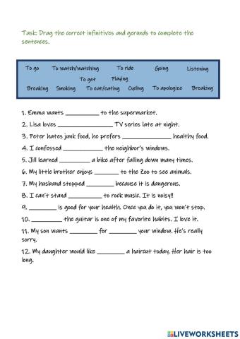 Gerunds and infinitives