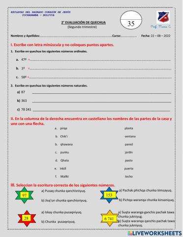 Números y oraciones en quechua