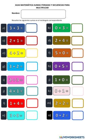 Numeración hasta 40 y sumas hasta 6