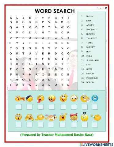 Feelings crossword puzzle