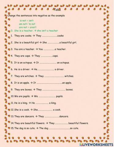 Tobe not- prsent simple