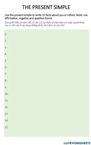 The present simple about facts