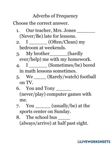 Adverbs of Frequency