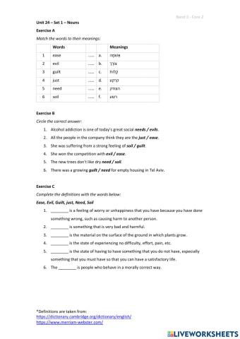 Band 3 (Core 2) - Unit 24 - Set 1