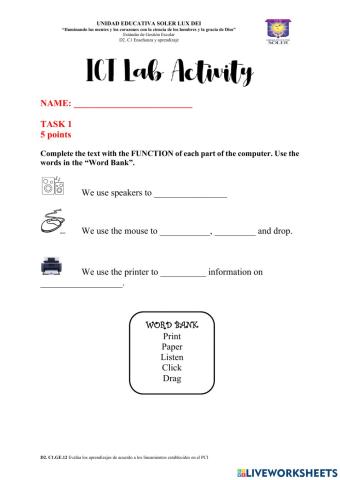 ICT Review Worksheet