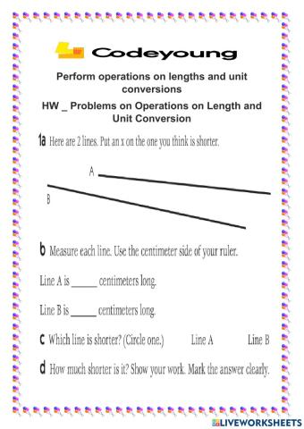 Problems on Operations on Length and   Unit Conversion 1