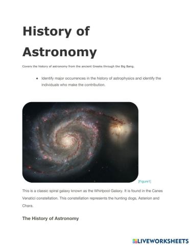 History of Astronomy