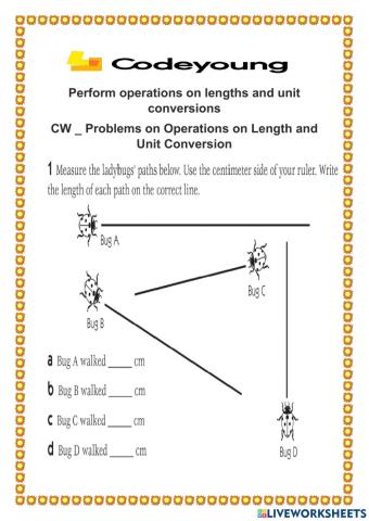 Problems on Operations on Length and   Unit Conversion