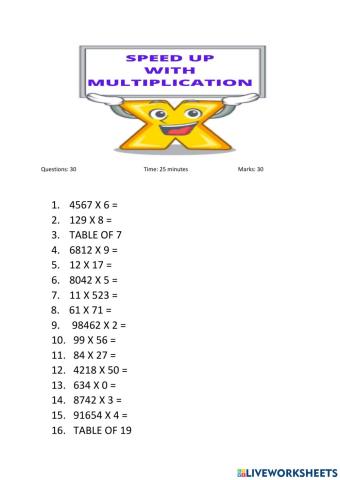 Speed up with multiplication