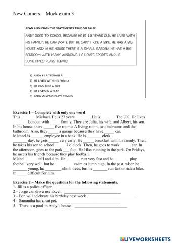 New Comers - Mock Exam 3