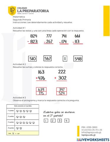 Hoja de trabajo 2° Primaria