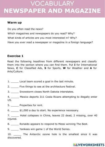 Newspaper and magazine