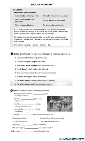 Simple Present Tense Worksheet 1