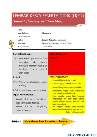 Menghitung Luas Tabung