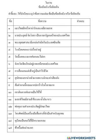 ข้อเท็จจริง ข้อคิดเห็น