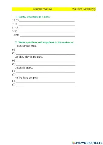 Worksheet 30 YL(3)