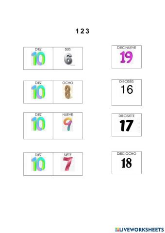 Palabras compuestas: números