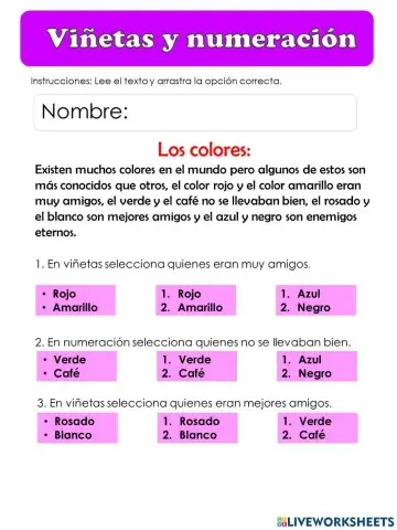 Viñetas y Numeración