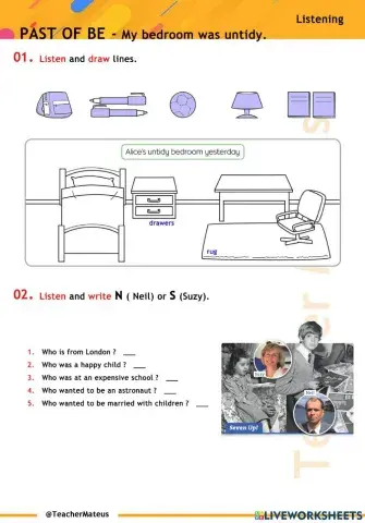 PAST OF BE - My bedroom was untidy - Listening