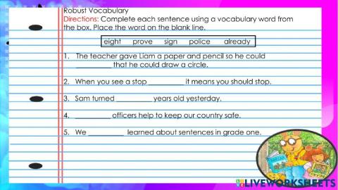 Storytown Robust Vocabulary Week 1