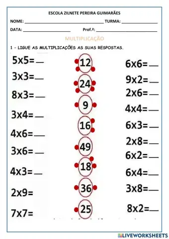 Adição, subtração e multiplicação