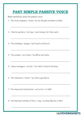 Past Simple Passive Voice II