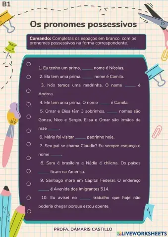 Pronomes possessivos 6