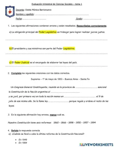 Evaluación de ciencias sociales