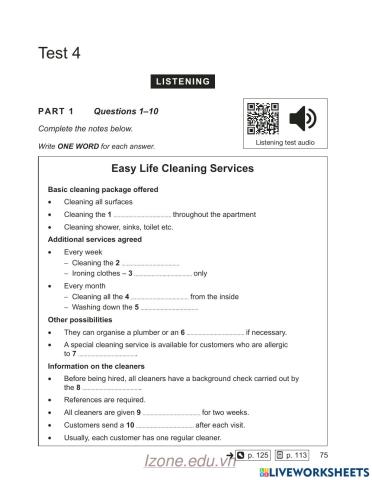 Listening test 4