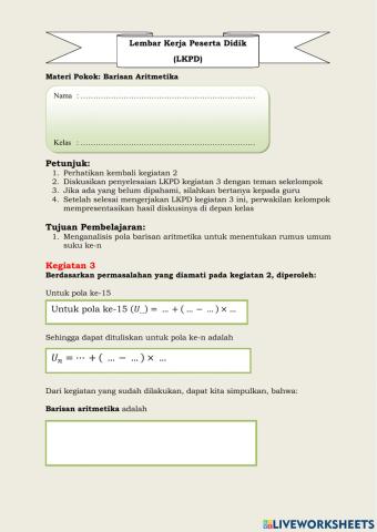 Matematika Barisan aritmetika
