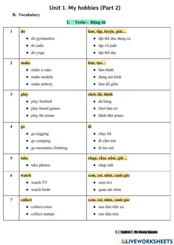 E7U1 (doc P2) My hobbies -nuongnguyen