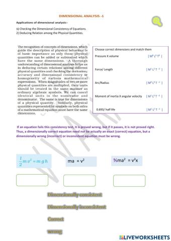 Dimensional analysis