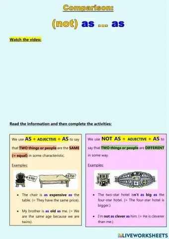 Comparison - AS + Adjective + AS