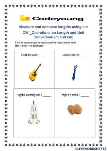 Operations on Length and Unit Conversion (m and cm)