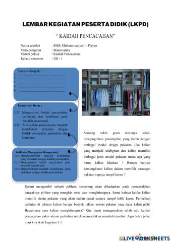 Kaidah Pencacahan Aturan Perkalian