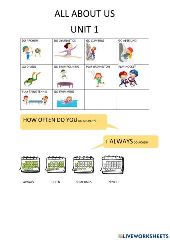 Vocabulary aau5 unit 1