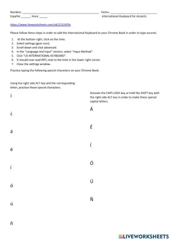 Accents on the ChromeBook Check