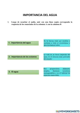 CUIDADO E IMPORTANCIA DEL AGUA
