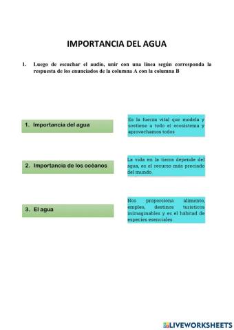 CUIDADO E IMPORTANCIA DEL AGUA