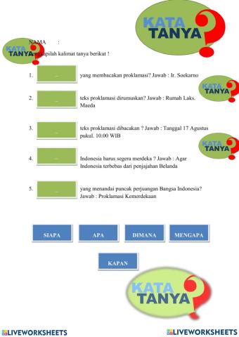 Latihan Bahasa Indonesia Tema B