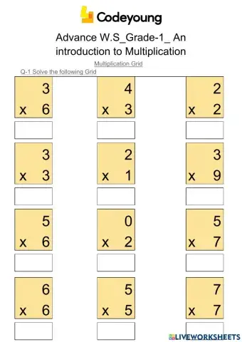 Multiplication Grid-Advance