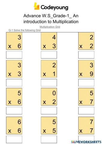 Multiplication Grid-Advance